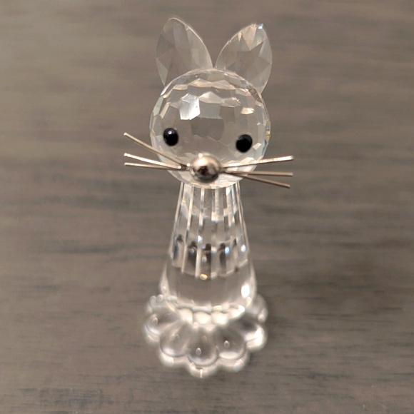 Swarovski Other - Swarovski Crystal 7634 052 000 Medium Cat Var 1 Metal Tail Up No Box